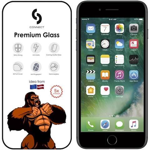 Corning Gorilla Ultra Strong 3d Glass For Apple Iphone 7 / 8 / Se 2020 / Se 2022 Black - Foto 1