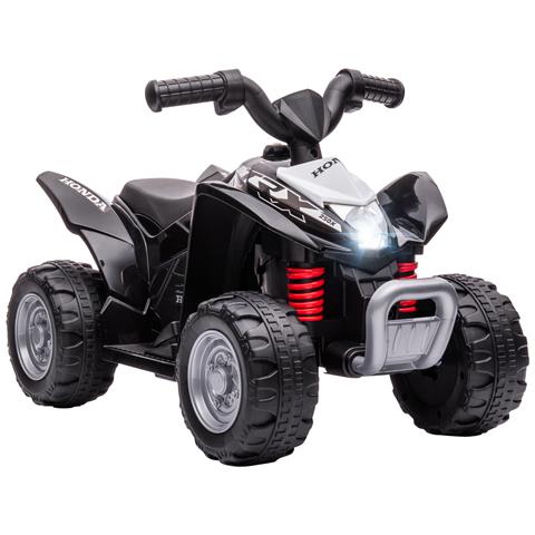 Quad Elettrico Per Bambini 18-36 Mesi Con Luci Led, Clacson E Pedali, 65.5x38.5x43.5 Cm, Nero - Foto 1