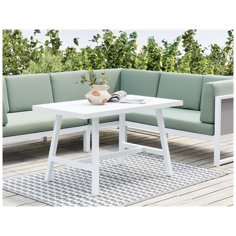 Tavolo Da Pranzo Da Giardino Fratte 120 Cm 64 Cm Metallo Bianco - Foto 1