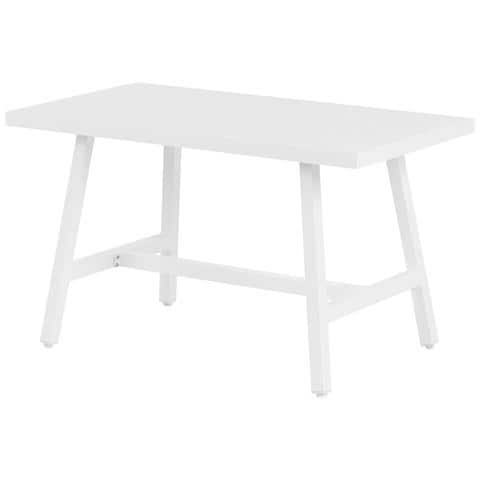 Tavolo Da Pranzo Da Giardino Fratte 120 Cm 64 Cm Metallo Bianco - Foto 2