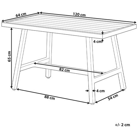 Tavolo Da Pranzo Da Giardino Fratte 120 Cm 64 Cm Metallo Bianco - Foto 7