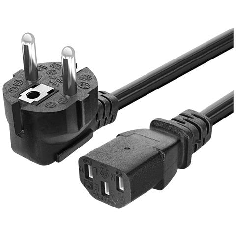 Cavo Di Alimentazione Schuko A C13 Per Computer E Monitor 1,8 M., Nero - Foto 5
