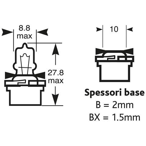 Lampadina 12v 5w Zoccolo Nero - Foto 2