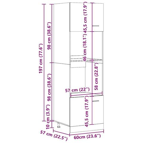 Mobile Microonde “Lyon” Rovere Artigianale 60x57x207 cm - Foto 10