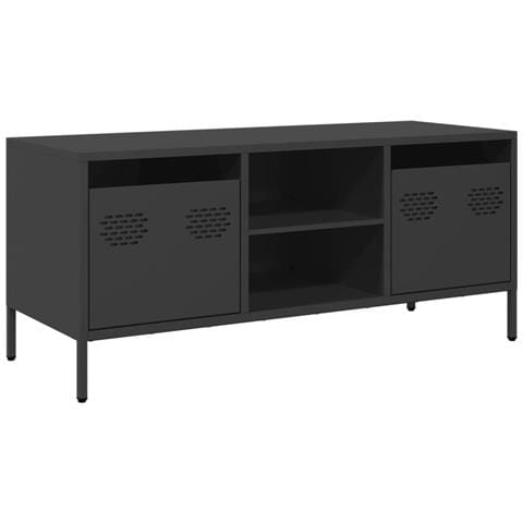 Mobile Tv Nero 101,5x39x43,5 Cm In Acciaio Laminato A Freddo - Foto 2