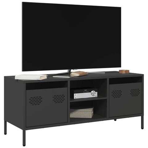 Mobile Tv Nero 101,5x39x43,5 Cm In Acciaio Laminato A Freddo - Foto 1