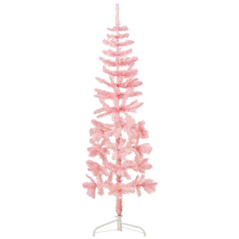 Lusso Casadino - Albero Natale Artificiale Sottile A Metà E Supporto Rosa 180 Cm - Foto 2