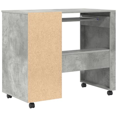 Scrivania in cemento grigio Grigio cemento Truciolare Media Ruote - Foto 7