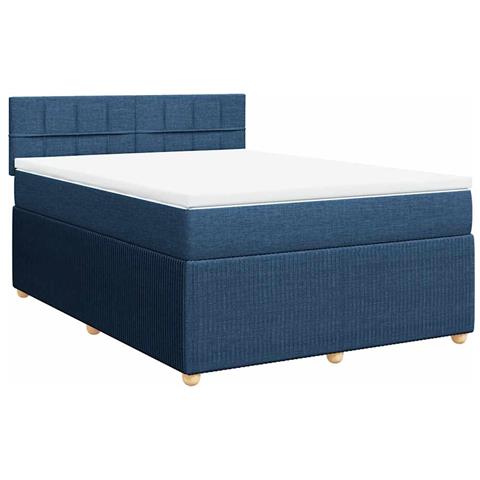 Giroletto a Molle con Materasso Blu 140x190 cm in Tessuto - Foto 1