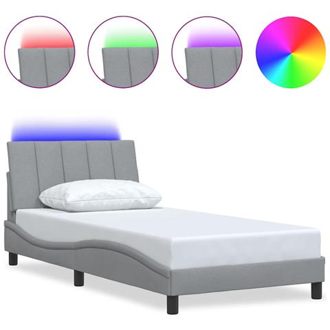 Giroletto senza Materasso Grigio Chiaro 100x200 cm Tessuto - Foto 1