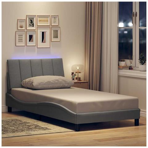 Giroletto senza Materasso Grigio Chiaro 100x200 cm Tessuto - Foto 2