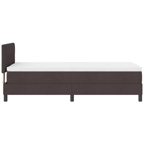 Letto con rete a molle e materasso Marrone scuro 90x200 cm Tessuto - Foto 9