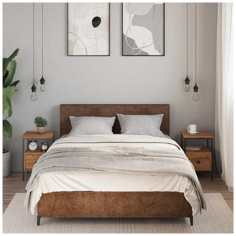 Comodini 2pz Rovere Artigianale 34x36x50cm in Legno Multistrato - Foto 2