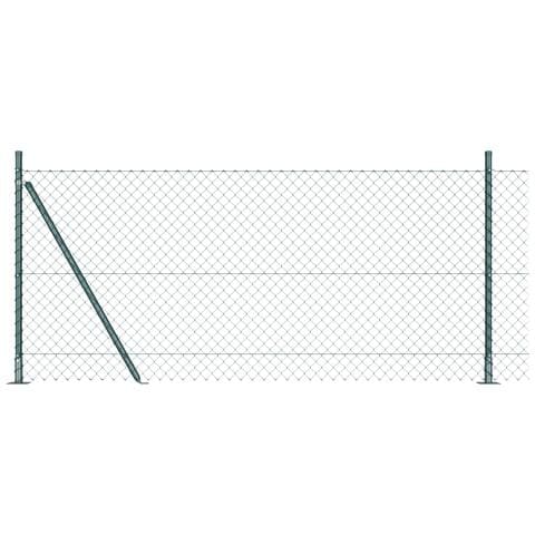 Recinzione in rete metallica con 7 pali flangiati 0.8x10 m in acciaio galvanizzato - Foto 1