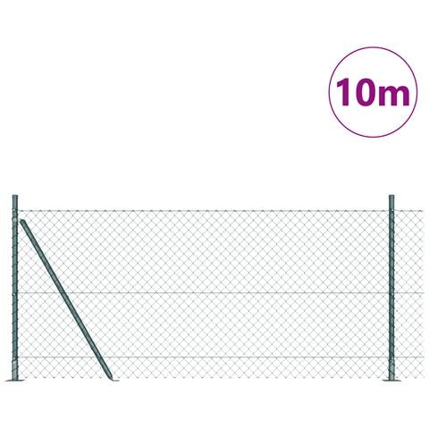 Recinzione in rete metallica con 7 pali flangiati 0.8x10 m in acciaio galvanizzato - Foto 2