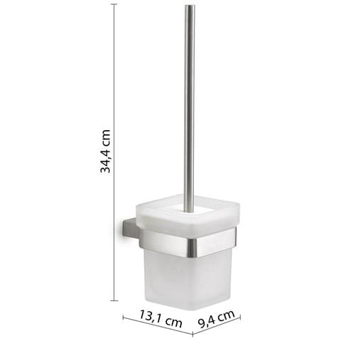 Scopino Wc Con Ciuffo In Setole Da Muro In Acciaio Inox Aisi 304 E Cromall A533-03 Serie Maui Satinato - Foto 2