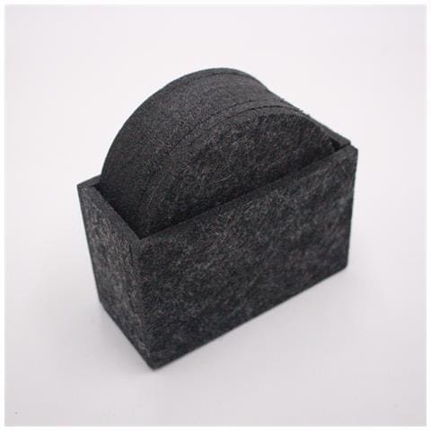 Set Di 8 Sottobicchieri Rotondi In Feltro Antigraffio E Termoisolanti Darkgrey - Foto 2