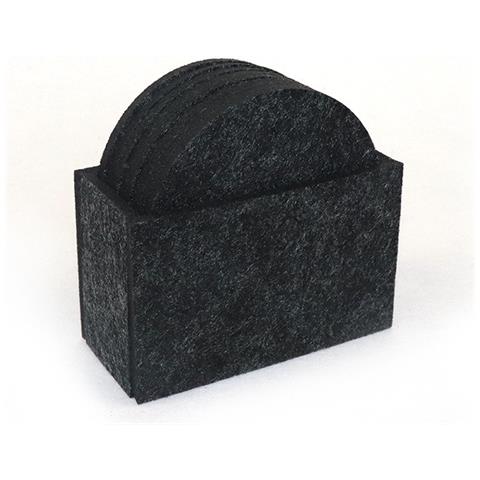 Set Di 8 Sottobicchieri Rotondi In Feltro Antigraffio E Termoisolanti Darkgrey - Foto 3