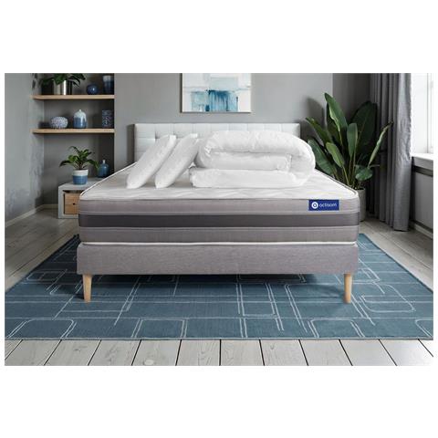 Pacchetto Letto Completo - Materasso 140x200cm + Box Spring Con Doghe (kit) + 2 Cuscini + Piumino - Actiflex Relax - Foto 1