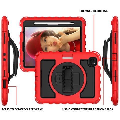 Custodia Per Ipad 3/2/1/pro 11"" Con Supporto E Tracolla Rossa - Foto 2