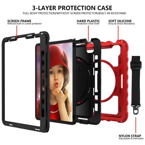 Custodia Per Ipad 3/2/1/pro 11"" Con Supporto E Tracolla Rossa - Foto 4