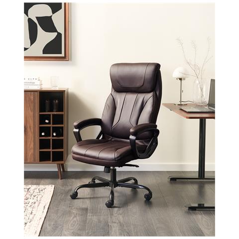 Poltrona Da Scrivania Proud Pelle Sintetica Marrone Scuro - Foto 1