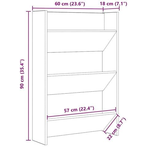 Armadi per scarpe da muro rovere artigianale Legno multistrato - Foto 9