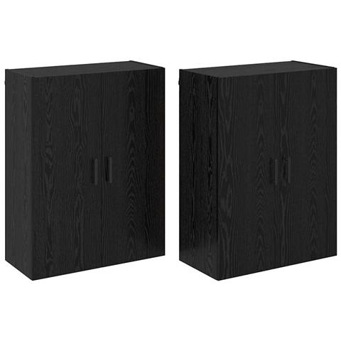 Armadi da Muro 2 pcs Rovere nero 69.5 x 34 x 90 cm - Foto 1