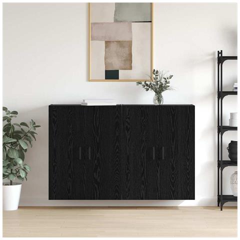 Armadi da Muro 2 pcs Rovere nero 69.5 x 34 x 90 cm - Foto 2