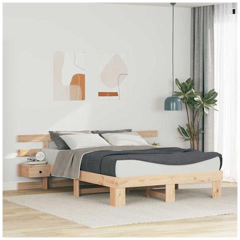 Struttura del letto con cassetto Marrone Legno di pino massello - Foto 2