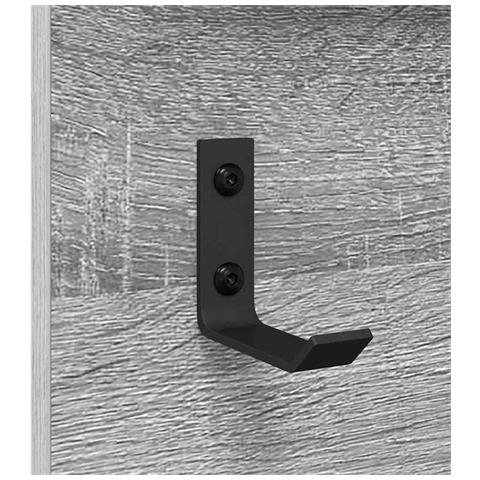 Appendiabiti a muro con specchio Grigio sonoma 70 x 10 x 90 cm - Foto 9
