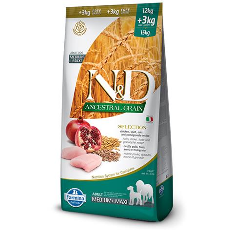 N&D Ancestral Grain Canine 15 kg Adulto Pollo - Foto 1