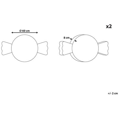 Set Di 2 Cuscini Whirl Candy Tessuto 60 X 60 Cm Marrone /bianco Modello Natalizio - Foto 8