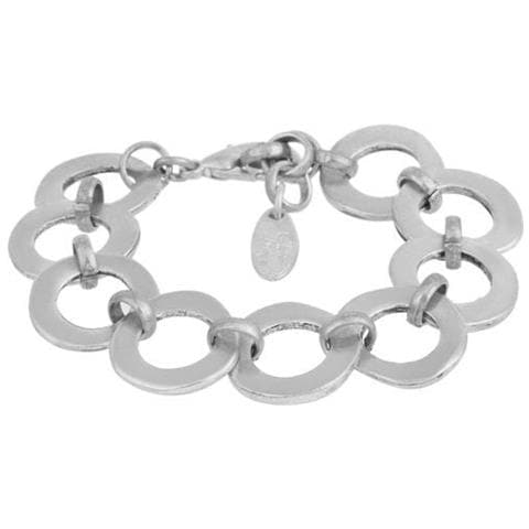 Bracciale A Maglie In Argento Con Cerchi In Argento - Foto 1