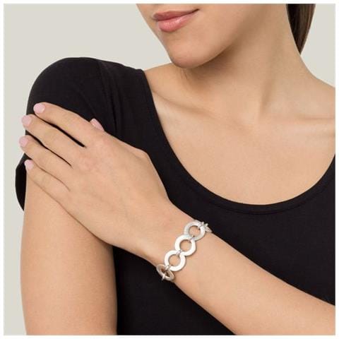 Bracciale A Maglie In Argento Con Cerchi In Argento - Foto 2