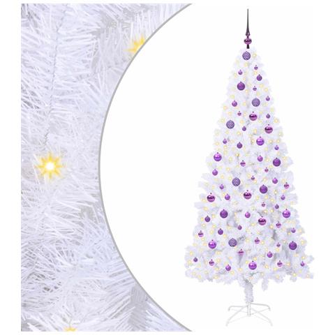 Albero di Natale artificiale Bianco 210 cm PVC e Acciaio - Foto 1