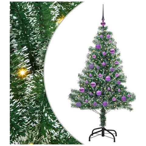 Albero di Natale Artificiale Imbiancato con Luci LED 150 cm - Foto 1