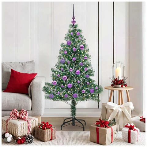 Albero di Natale Artificiale Imbiancato con Luci LED 150 cm - Foto 2