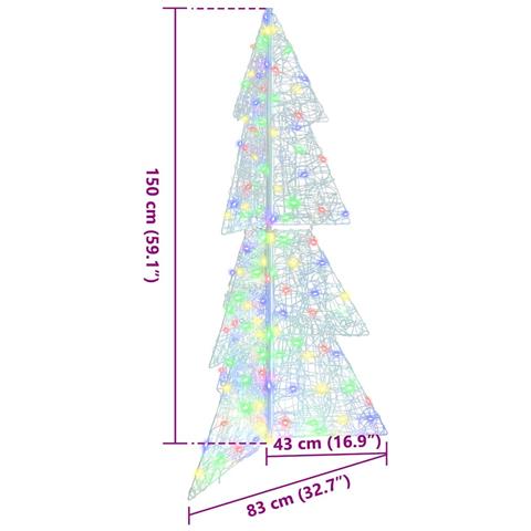 Albero di Natale con 160 LED Multicolore 150 cm Acrilico - Foto 8