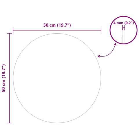 Specchio da parete Ø 50 cm vetro temperato - Foto 8