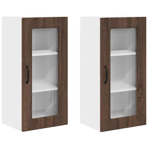 Pensile cucina con porta 2 pcs Rovere Marrone 40 x 31 x 80 cm - Foto 1