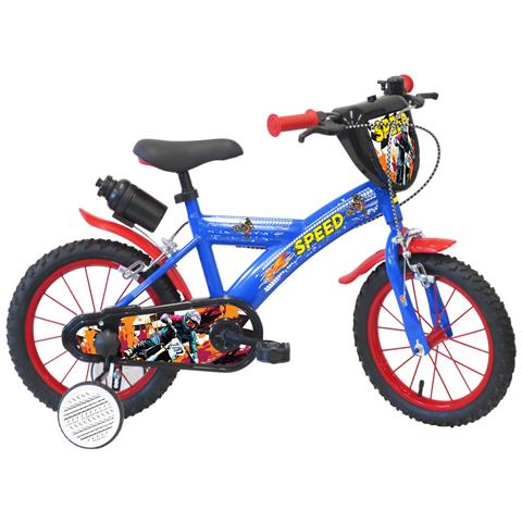 Sch Speed 14'' - Bicicletta Per Bambine (4-6 Anni), Ruote 14'', Telaio Acciao, Con Accessori - Colore Blu - Foto 1