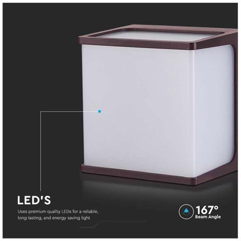 Lampada LED da Muro a Lanterna 8W Classica Colore Marrone 4000K IP65, colore Marrone - Foto 2