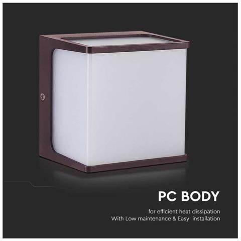 Lampada LED da Muro a Lanterna 8W Classica Colore Marrone 4000K IP65, colore Marrone - Foto 4