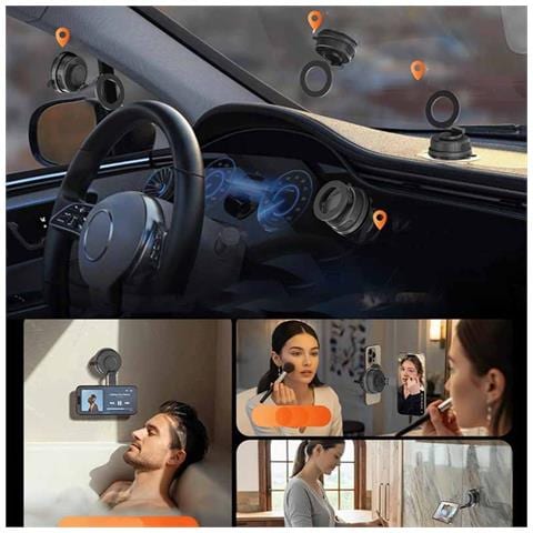 Supporto Magnetico Nero Per Telefono Auto Con Ventosa - Compatibile Con Iphone E Android - Foto 6