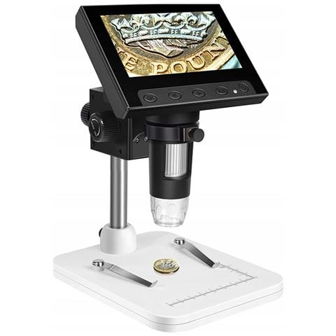 Microscopio Digitale Dm4-z01b019 - Schermo Lcd 4,3"" | Ingrandimento 50x-1000x, 8 Led Regolabili | Uso Professionale E Didattico - Foto 2