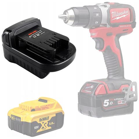 Adattatore Batteria Dewalt 18v A Milwaukee 18v Dw18ml - Compatibile Con Utensili Milwaukee 18v | Costruzione Robusta, Montaggio Facile - Foto 1