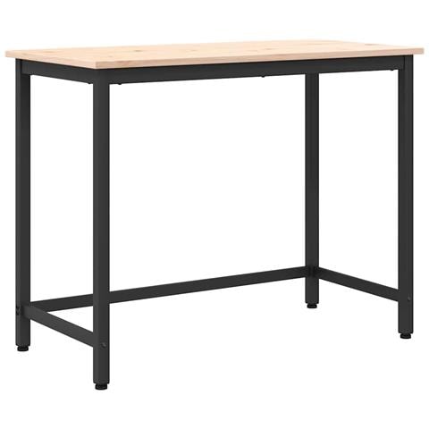 tavolo Naturale 100 x 50 x 77 cm Legno ingegnerizzato e acciaio - Foto 1