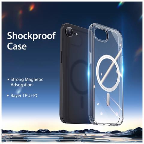 Cover per iPhone 16e - TPU+PC, Trasparente, MagSafe - Foto 4