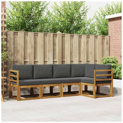Set di divani con cuscino 5 pcs Naturale e Antracite - Foto 2